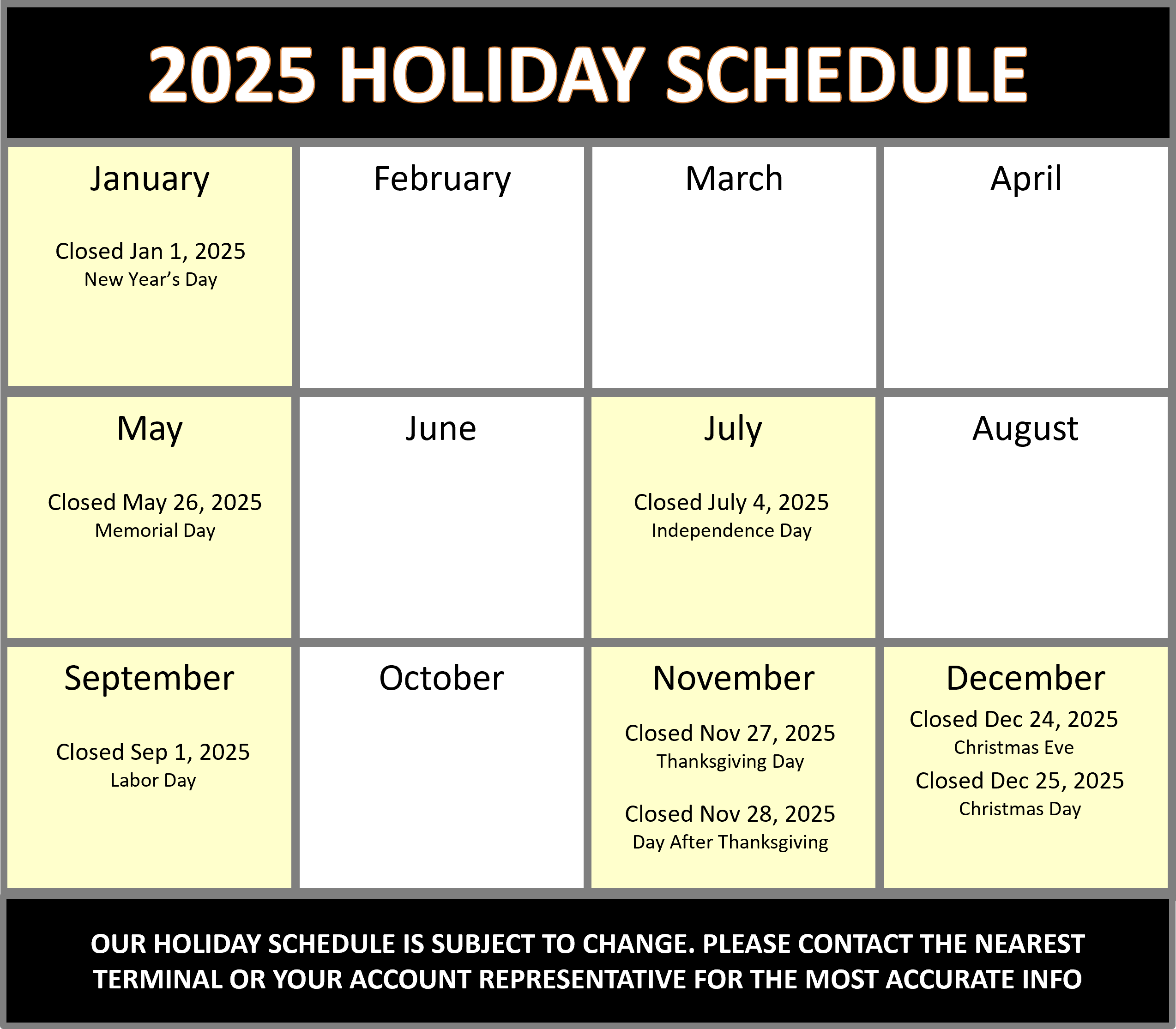 LJTE Calendar